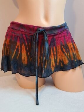 Y2K Vintage Retro Tie-dye Ultra Mini Skirt Skort Size S/M